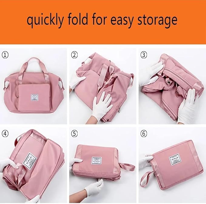 Women's Large Capacity Waterproof Travel Tote Bag - Foldable & Expandable Oxford Fabric Duffel Bag