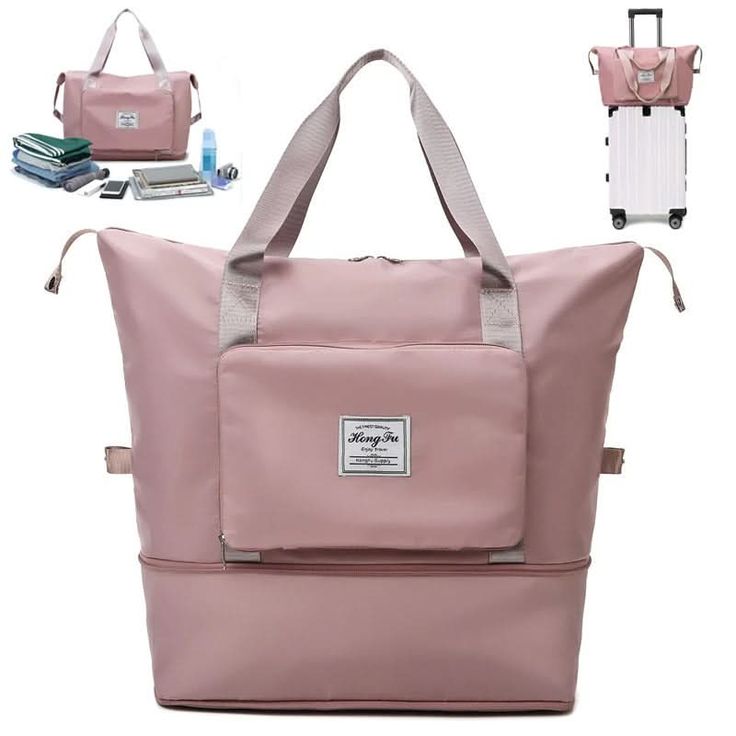 Women's Large Capacity Waterproof Travel Tote Bag - Foldable & Expandable Oxford Fabric Duffel Bag
