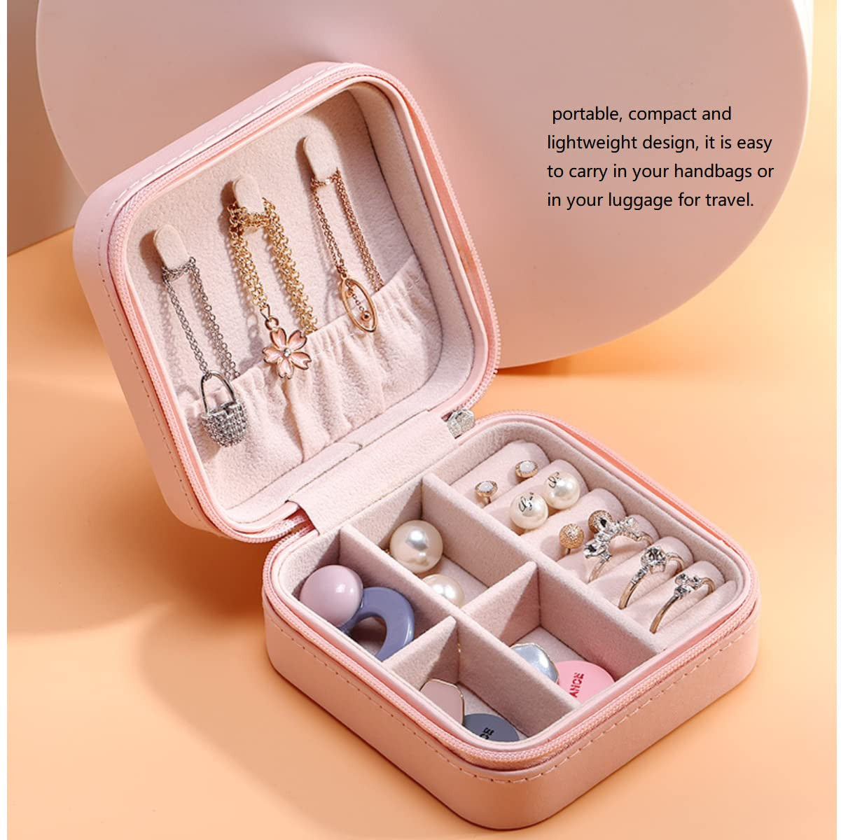 Mini Jewelry Organizer Box – Portable PU Leather Travel Case