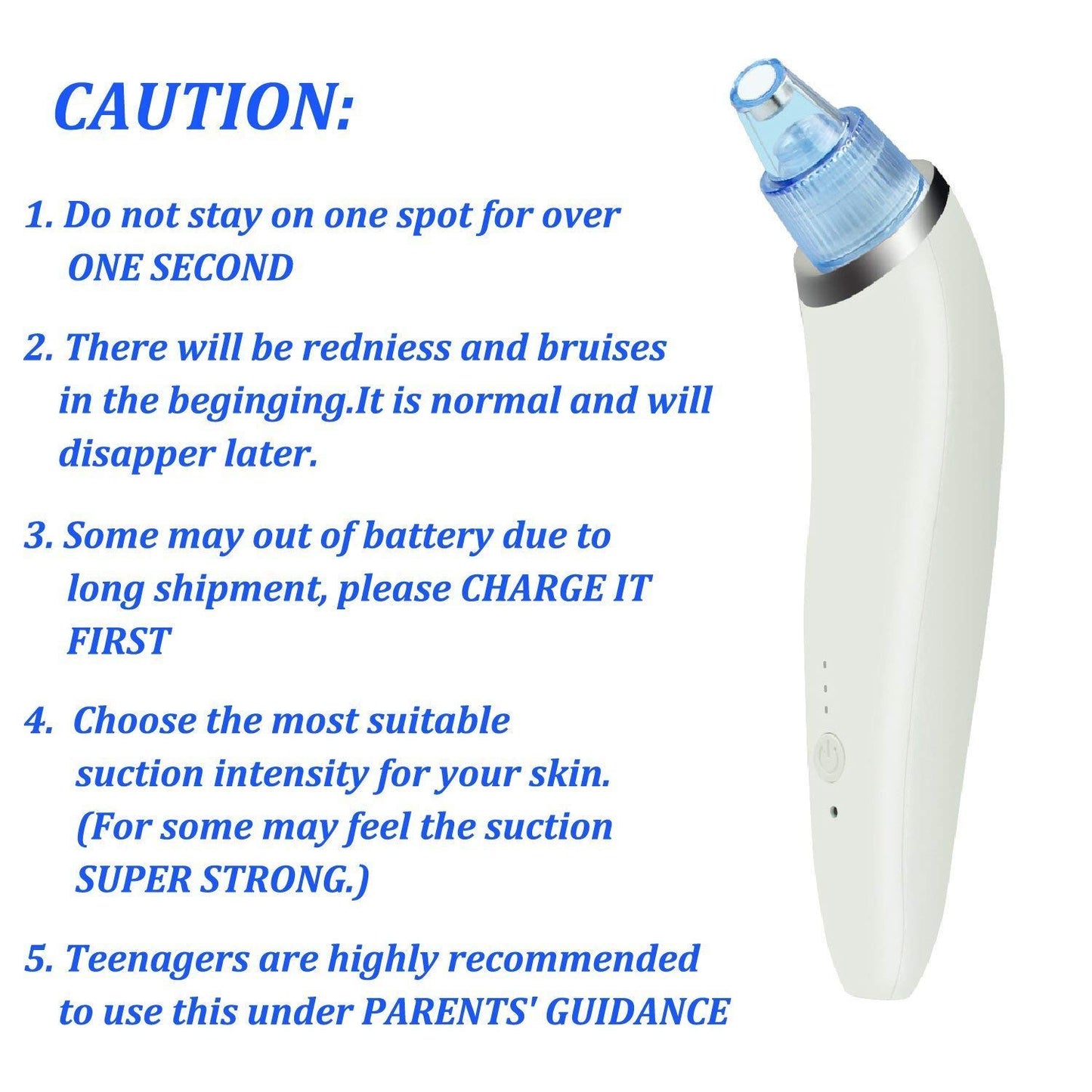 Derma Suction Acne & Pore Cleaner Vacuum - Blackhead & Pimple Removal Tool for Beautiful Skin Care