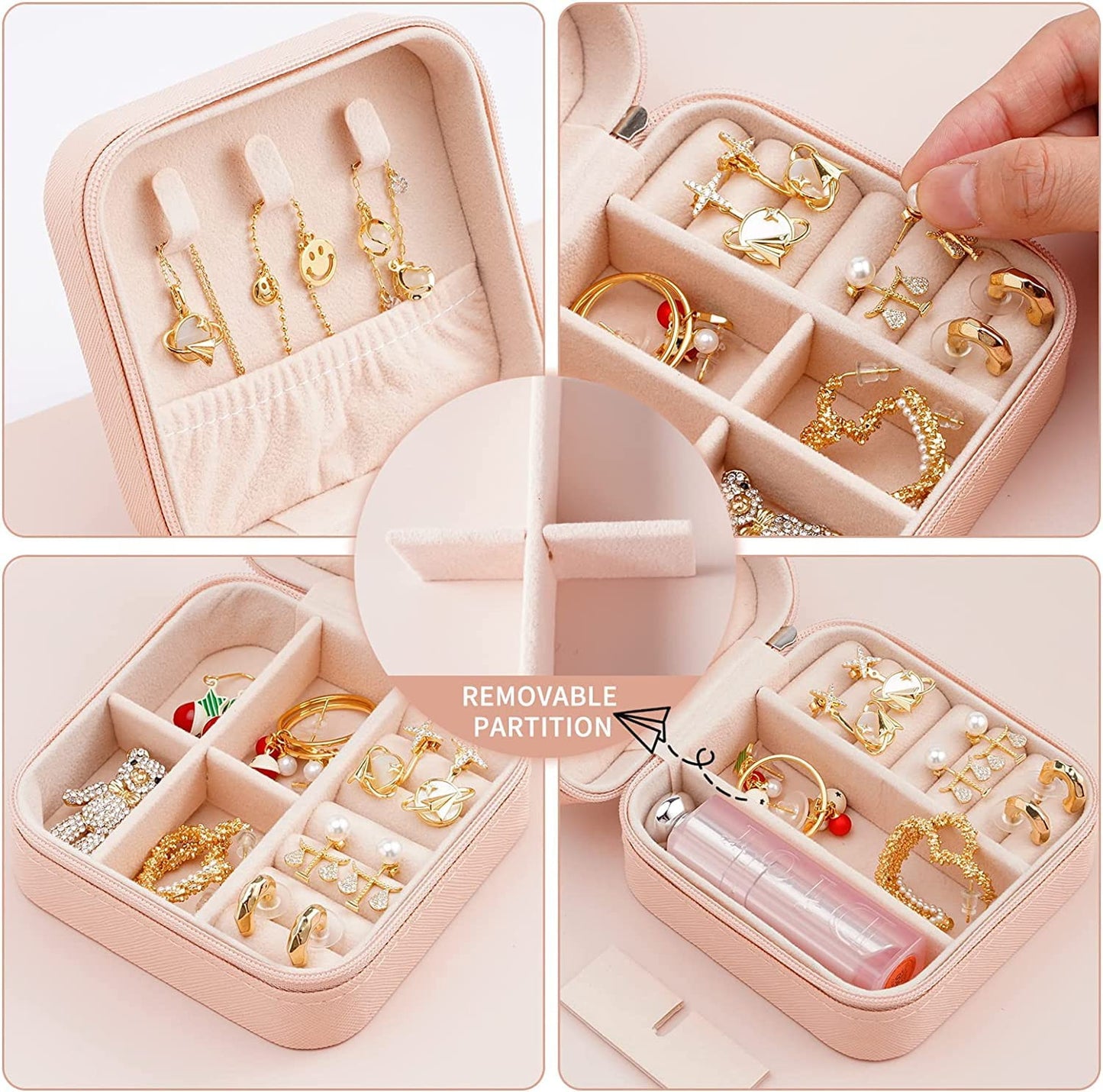 Mini Jewelry Organizer Box – Portable PU Leather Travel Case