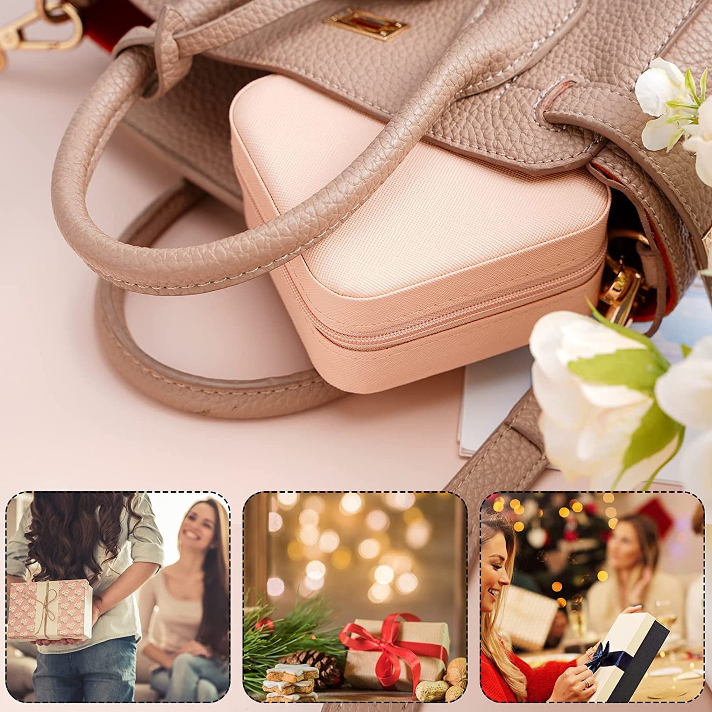 Mini Jewelry Organizer Box – Portable PU Leather Travel Case