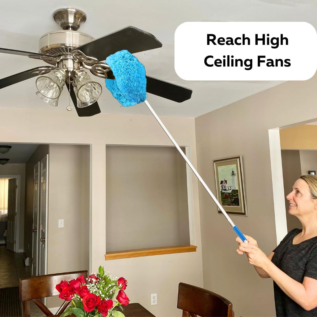 Fan Blade Cleaner Mop with Extendable Handle - Microfiber Fan Cleaning Tool