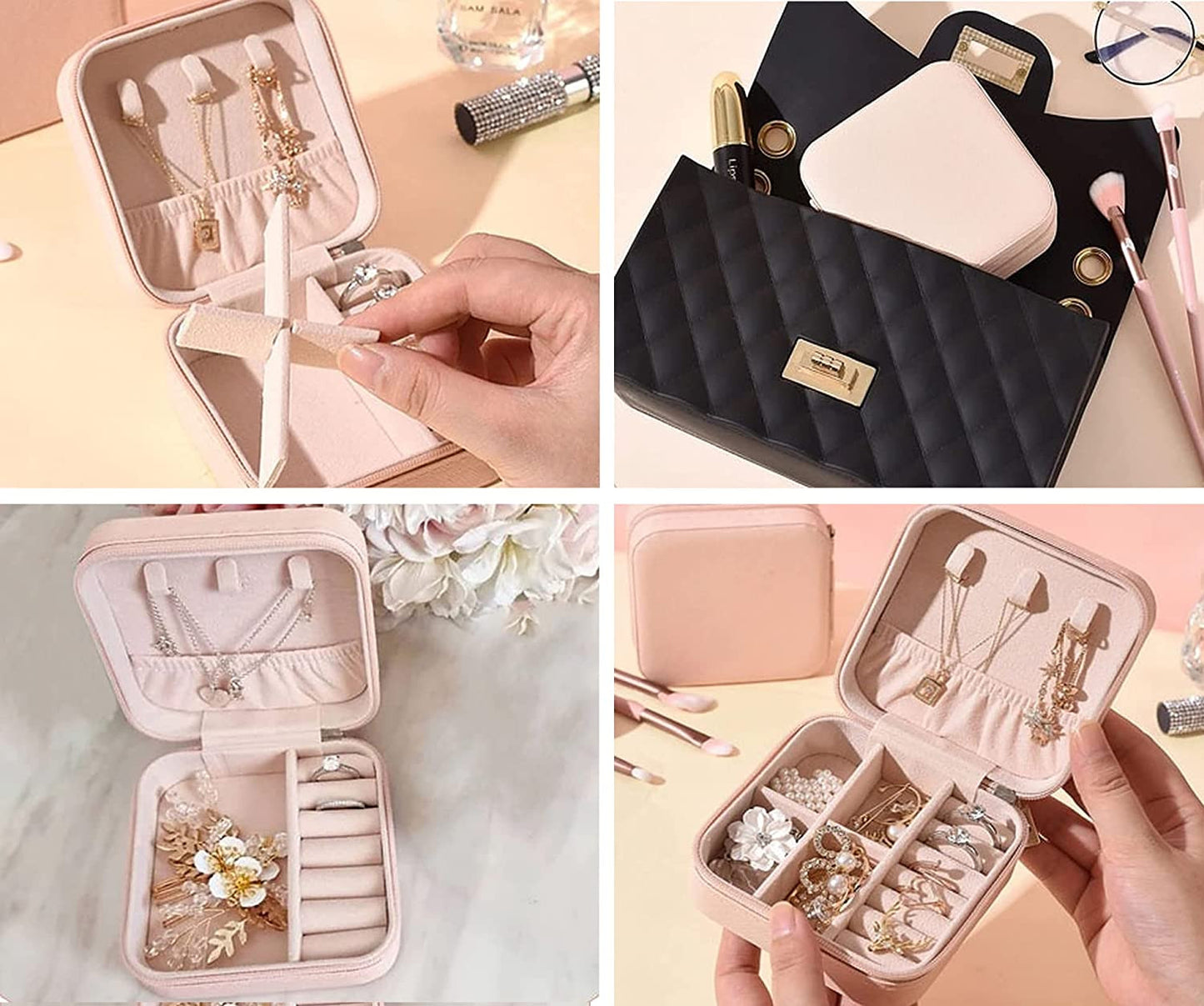 Mini Jewelry Organizer Box – Portable PU Leather Travel Case