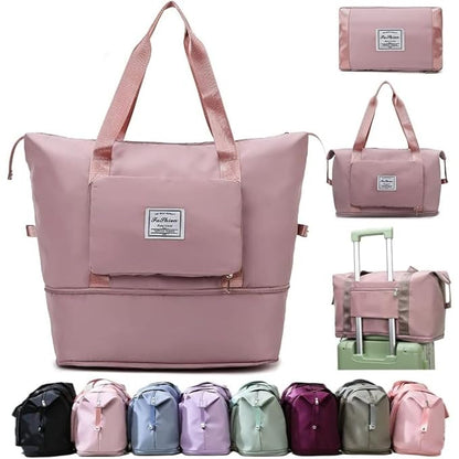 Women's Large Capacity Waterproof Travel Tote Bag - Foldable & Expandable Oxford Fabric Duffel Bag