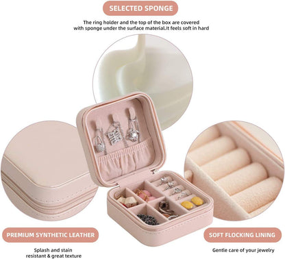 Mini Jewelry Organizer Box – Portable PU Leather Travel Case