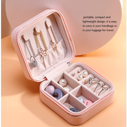 Mini Jewelry Organizer Box – Portable PU Leather Travel Case